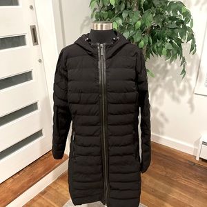 Michael Kors Packable Down Jacket with leather trim